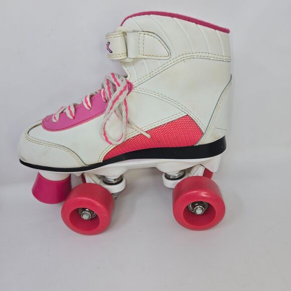 Pacer Girls' Roller Skates ZTX SR Series Pink White Leather Youth Size 3 VG - Picture 15 of 16